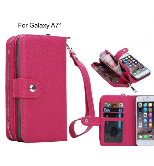 Galaxy A71 Case Coin Wallet Case Full Wallet Leather Case - Hot Pink