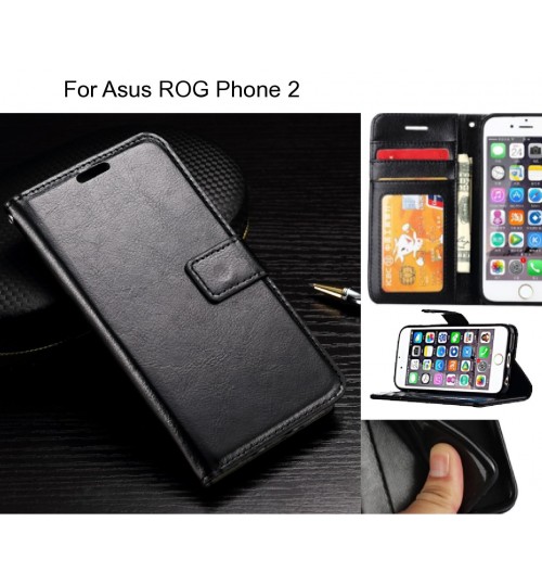 Asus Rog Phone 2 Case Fine Leather Wallet Case - Black