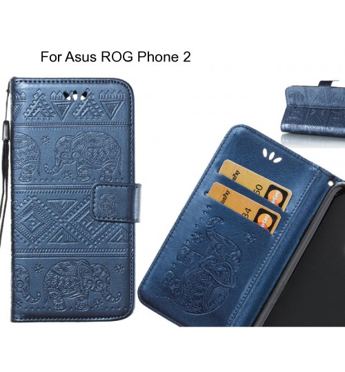 Asus ROG Phone 2 case Wallet Leather case Embossed Elephant Pattern