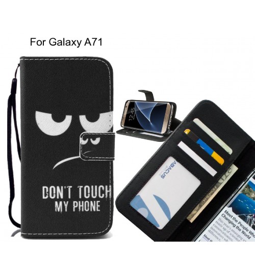 Galaxy A71 case 3 card leather wallet case printed ID