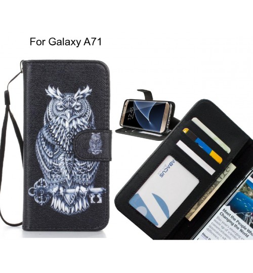 Galaxy A71 case 3 card leather wallet case printed ID