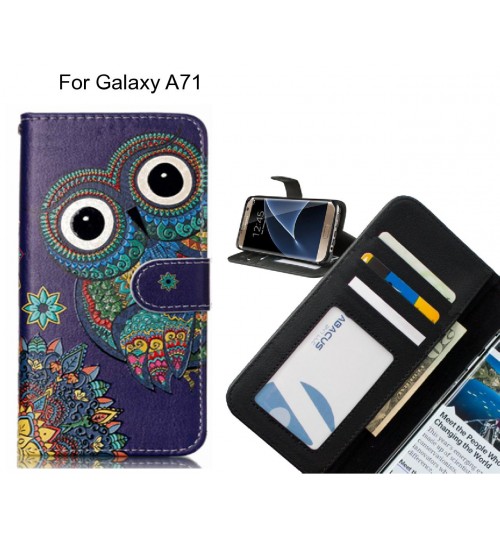 Galaxy A71 case 3 card leather wallet case printed ID