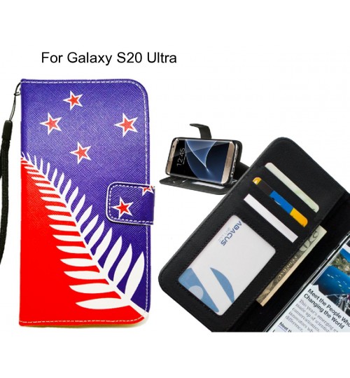 Galaxy S20 Ultra case 3 card leather wallet case printed ID