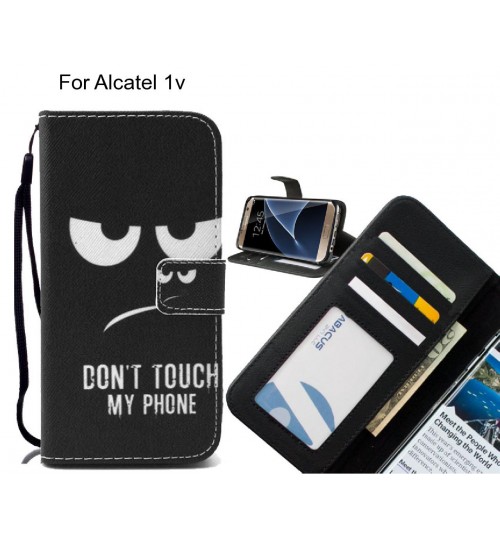 Alcatel 1v case 3 card leather wallet case printed ID