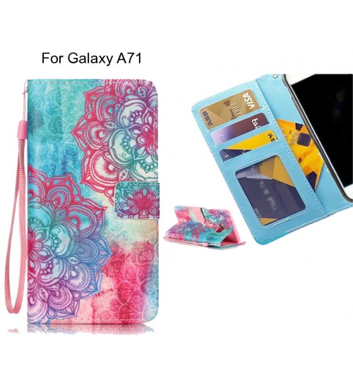 Galaxy A71 case 3 card leather wallet case printed ID