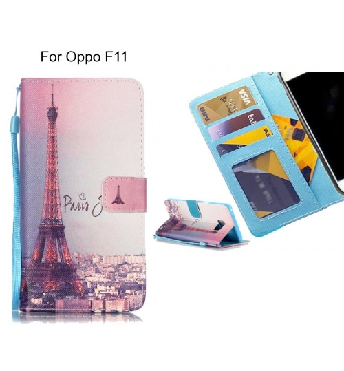Oppo F11 case 3 card leather wallet case printed ID