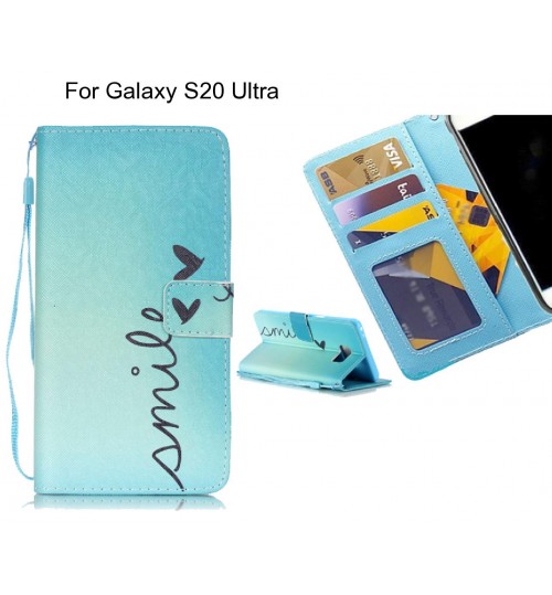 Galaxy S20 Ultra case 3 card leather wallet case printed ID