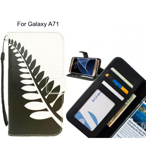 Galaxy A71 case 3 card leather wallet case printed ID