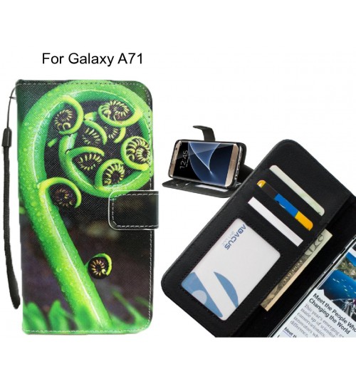 Galaxy A71 case 3 card leather wallet case printed ID