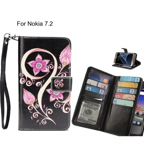 Nokia 7.2 case Multifunction wallet leather case