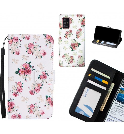 Galaxy A51 case 3 card leather wallet case printed ID