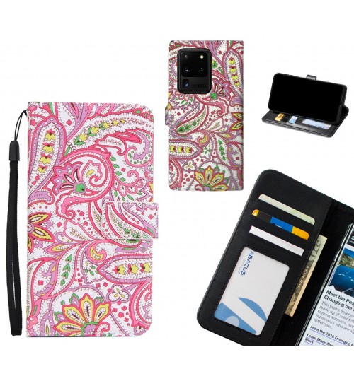 Galaxy S20 Ultra case 3 card leather wallet case printed ID