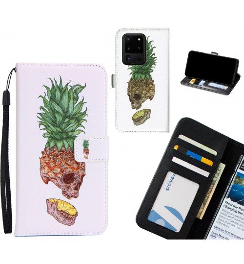 Galaxy S20 Ultra case 3 card leather wallet case printed ID