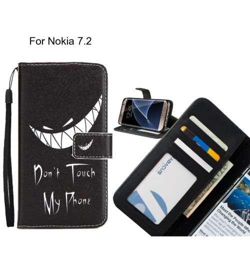 Nokia 7.2 case 3 card leather wallet case printed ID