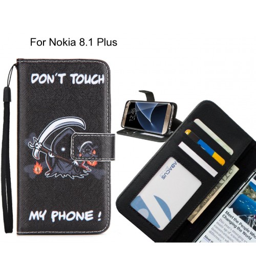 Nokia 8.1 Plus case 3 card leather wallet case printed ID