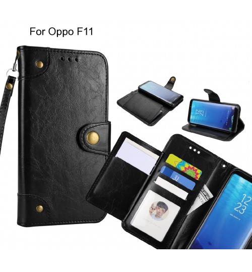 Oppo F11  Case Executive Multi Card Wallet Leather Case - Black