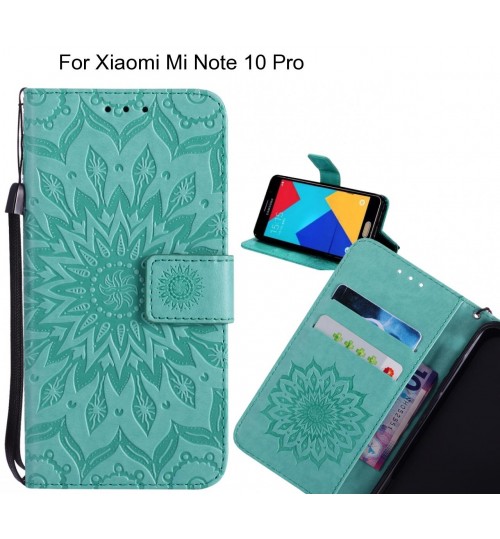 Xiaomi Mi Note 10 Pro Case Leather Wallet case embossed sunflower pattern