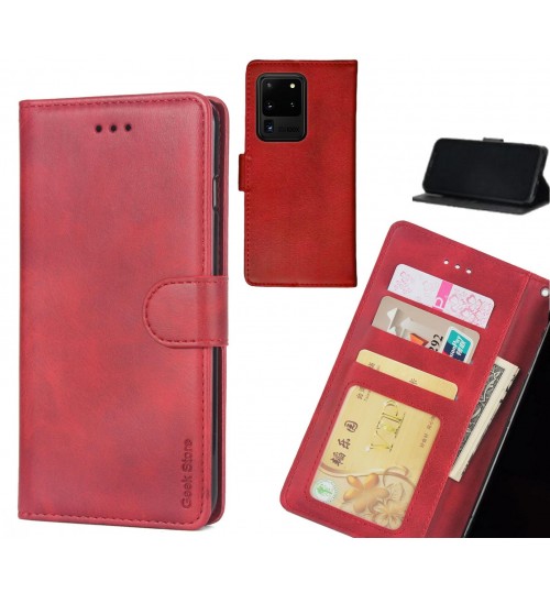 Galaxy S20 Ultra Case Executive Leather Wallet Case - Red