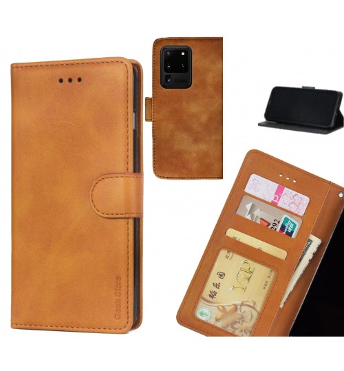 Galaxy S20 Ultra Case Executive Leather Wallet Case - Light Brown