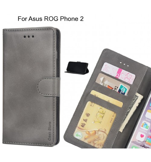 Asus Rog Phone 2 Case Executive Leather Wallet Case - Grey