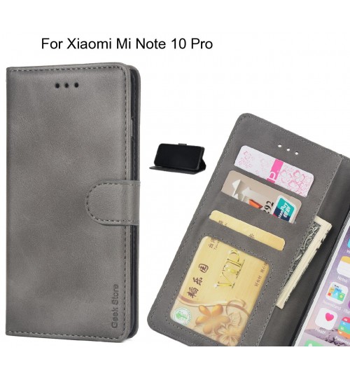 Xiaomi Mi Note 10 Pro Case Executive Leather Wallet Case - Grey