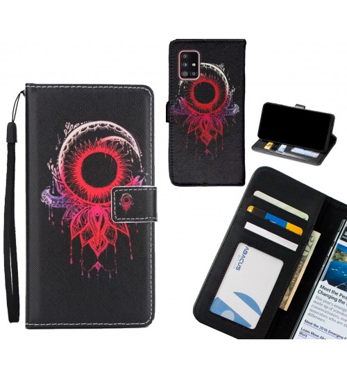 Galaxy A51 case 3 card leather wallet case printed ID