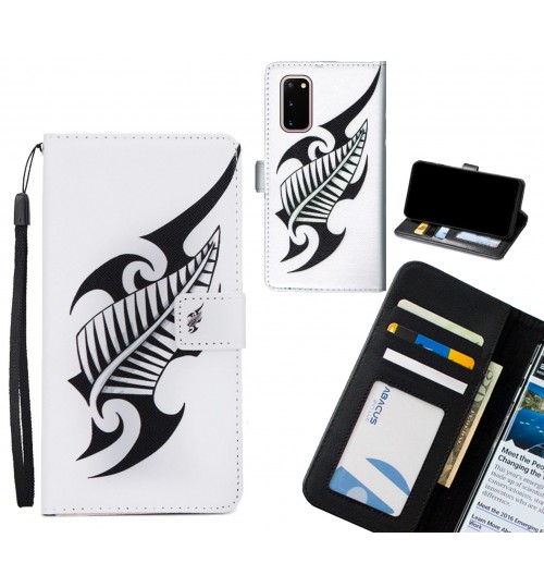 Galaxy S20 case 3 card leather wallet case printed ID