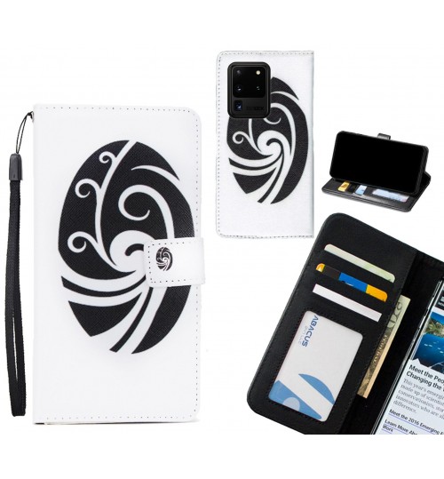 Galaxy S20 Ultra case 3 card leather wallet case printed ID