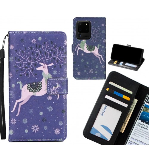 Galaxy S20 Ultra case 3 card leather wallet case printed ID