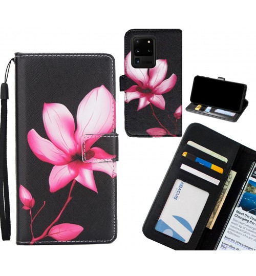 Galaxy S20 Ultra case 3 card leather wallet case printed ID