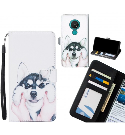 Nokia 7.2 case 3 card leather wallet case printed ID