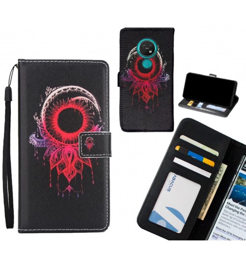 Nokia 7.2 case 3 card leather wallet case printed ID