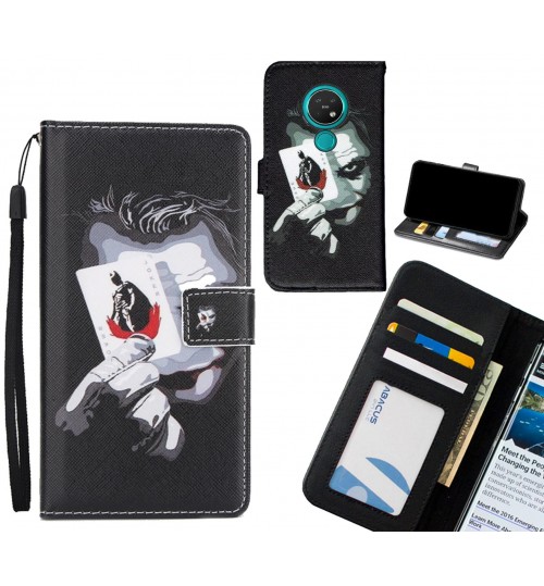 Nokia 7.2 case 3 card leather wallet case printed ID