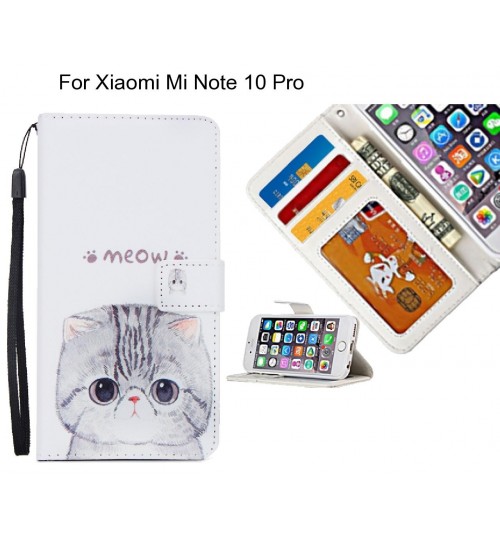 Xiaomi Mi Note 10 Pro case 3 card leather wallet case printed ID