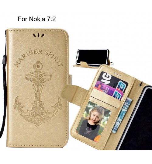 Nokia 7.2 Case Wallet Leather Case Embossed Anchor Pattern