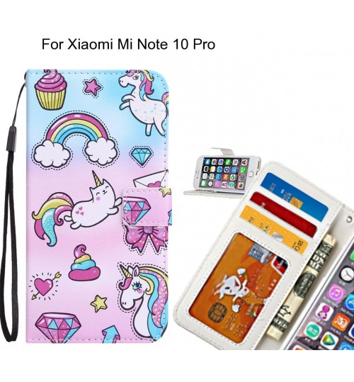 Xiaomi Mi Note 10 Pro case 3 card leather wallet case printed ID