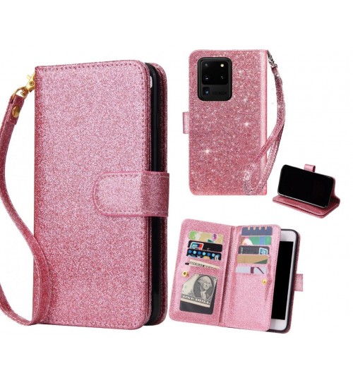 Galaxy S20 Ultra Case Glaring Multifunction Wallet Leather Case