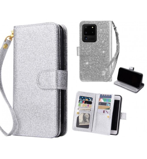 Galaxy S20 Ultra Case Glaring Multifunction Wallet Leather Case