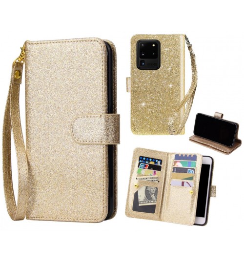 Galaxy S20 Ultra Case Glaring Multifunction Wallet Leather Case
