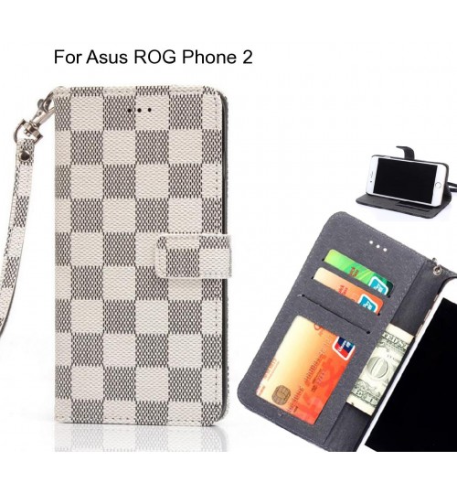 Asus Rog Phone 2 Case Grid Wallet Leather Case - White