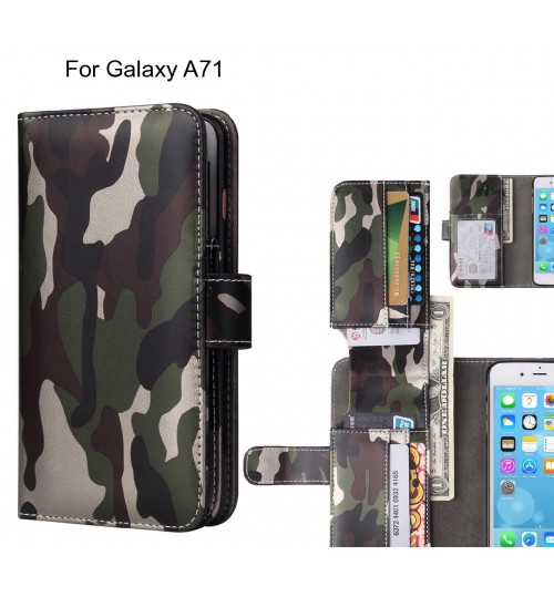 Galaxy A71 Case Wallet Leather Flip Case 7 Card Slots - Green