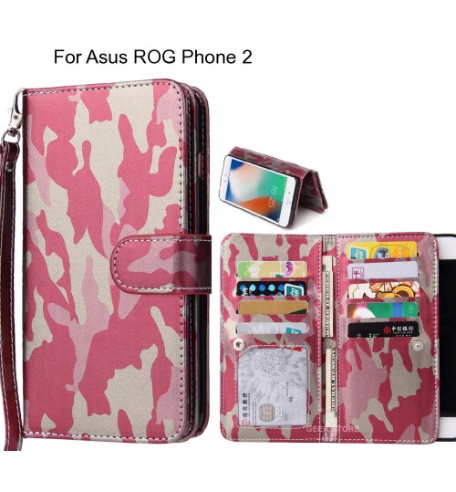 Asus Rog Phone 2 Case Camouflage Wallet Leather Case - Pink