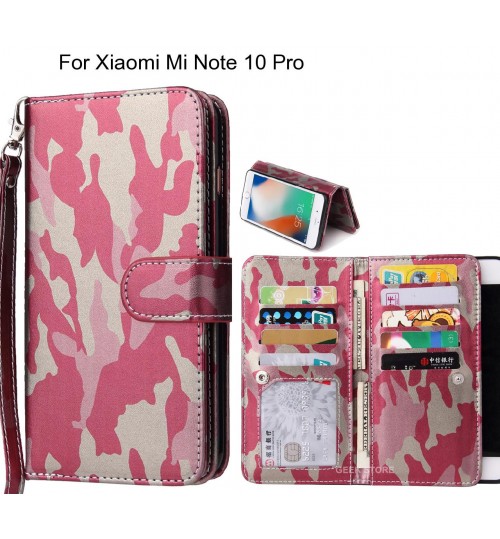 Xiaomi Mi Note 10 Pro Case Camouflage Wallet Leather Case - Pink