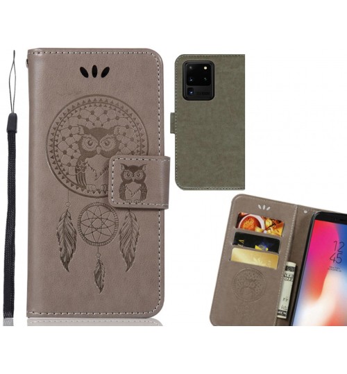 Galaxy S20 Ultra Case Embossed wallet case owl