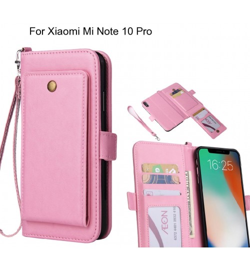 Xiaomi Mi Note 10 Pro Case Retro Leather Wallet Case - Pink
