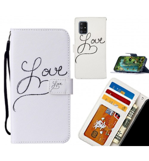 Galaxy A71 case leather wallet case printed ID