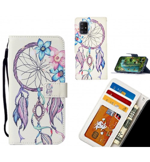 Galaxy A71 case leather wallet case printed ID