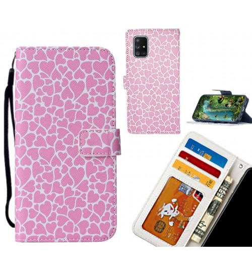 Galaxy A71 case leather wallet case printed ID