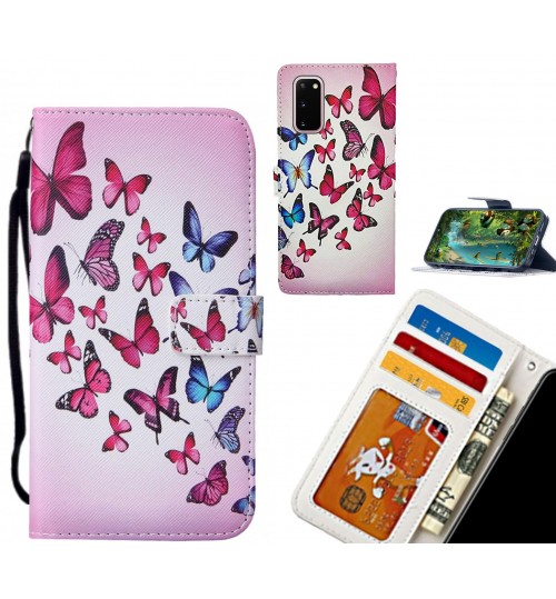 Galaxy S20 case leather wallet case printed ID