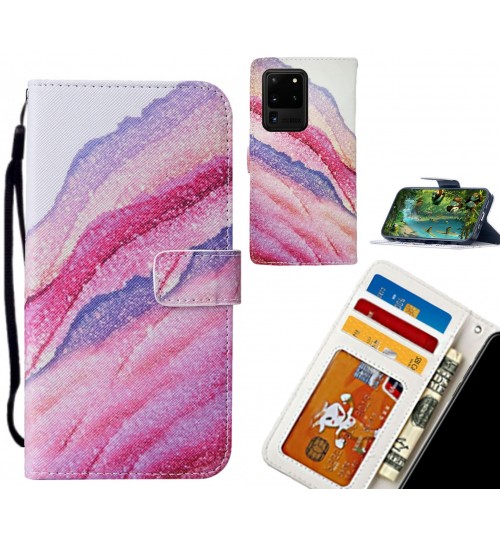 Galaxy S20 Ultra case leather wallet case printed ID